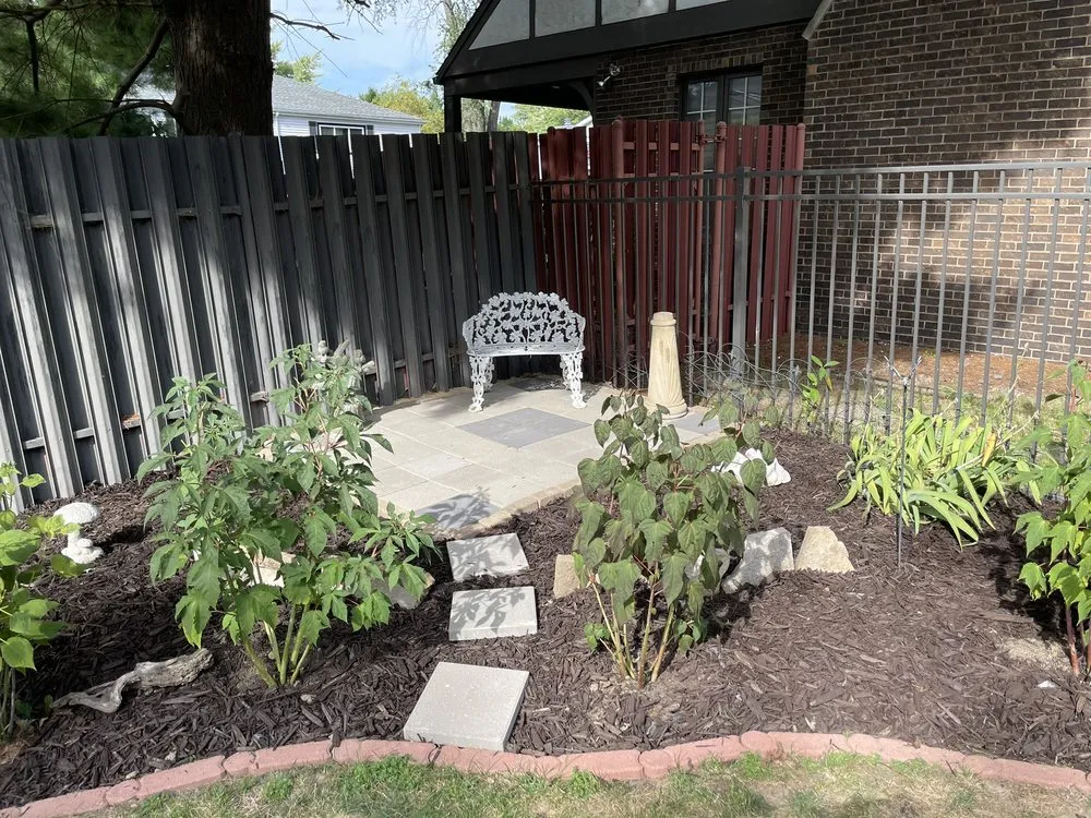 Custom landscape installation with custom design across West Peoria, IL - Buckley’s Mowing Service