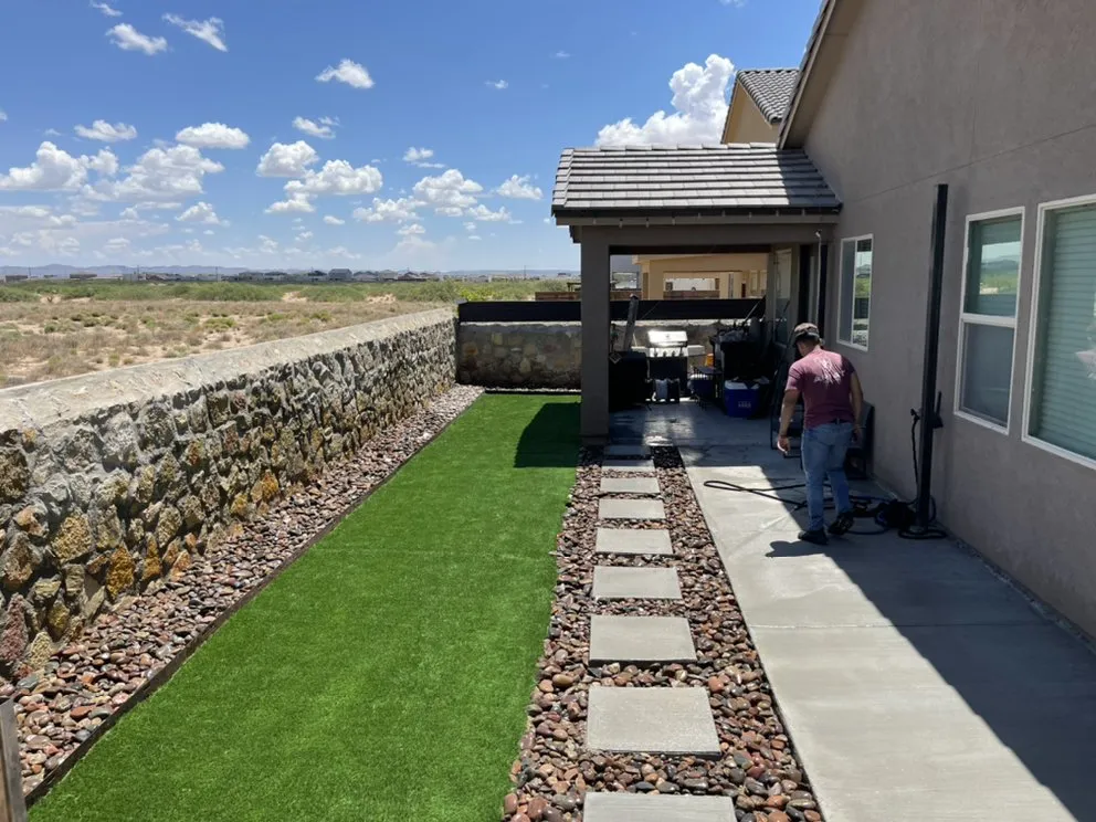 Local lawn mowing service for residential properties across El Paso, TX - Bull Concrete and Landscape