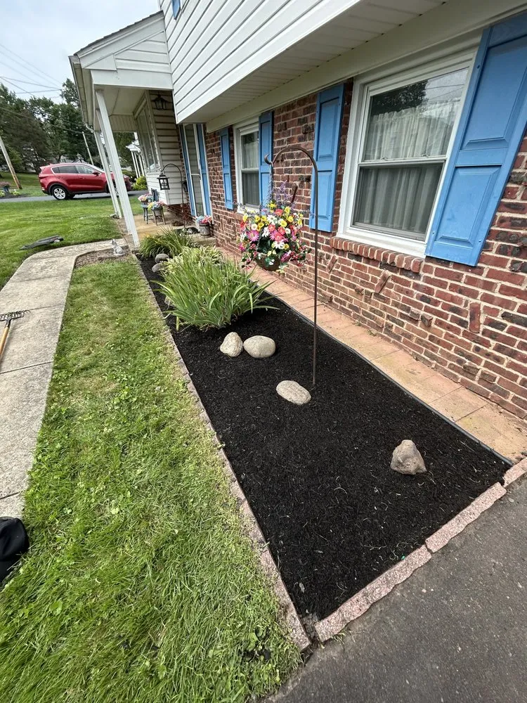Custom landscape installation in Warrington, PA by Bullard Built Services