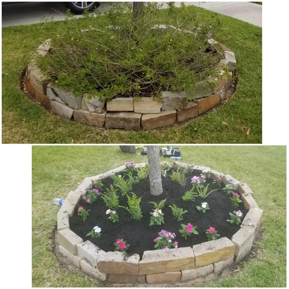 Custom landscape installation in San Antonio, TX by BullSht Outlawz