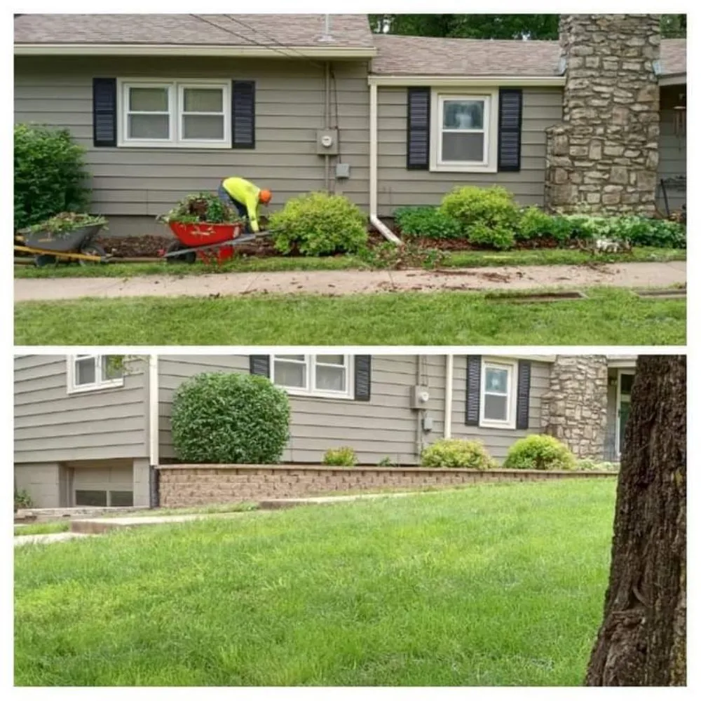Custom outdoor landscaping in Olathe, KS by Bumblebee Lawn Care & Stone Solution