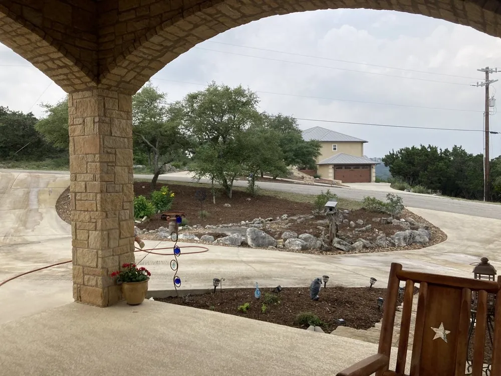 Professional landscape installation for year-round maintenance in San Antonio, TX by Bumblebee Lawn Service