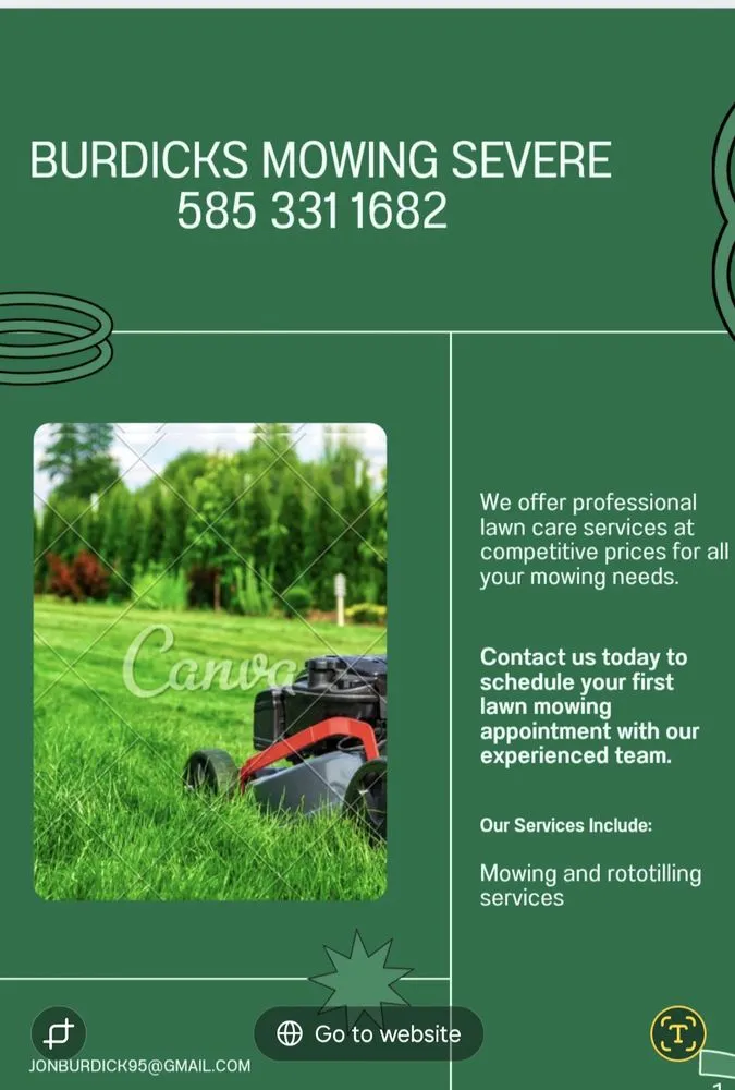 Custom yard maintenance experts serving Albion, NY - Burdicks mowing and rototiller service