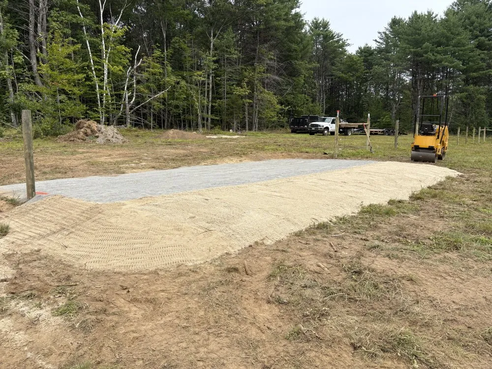 Custom landscape design in Barnstead, NH by Burkes Land clearing & Excavation