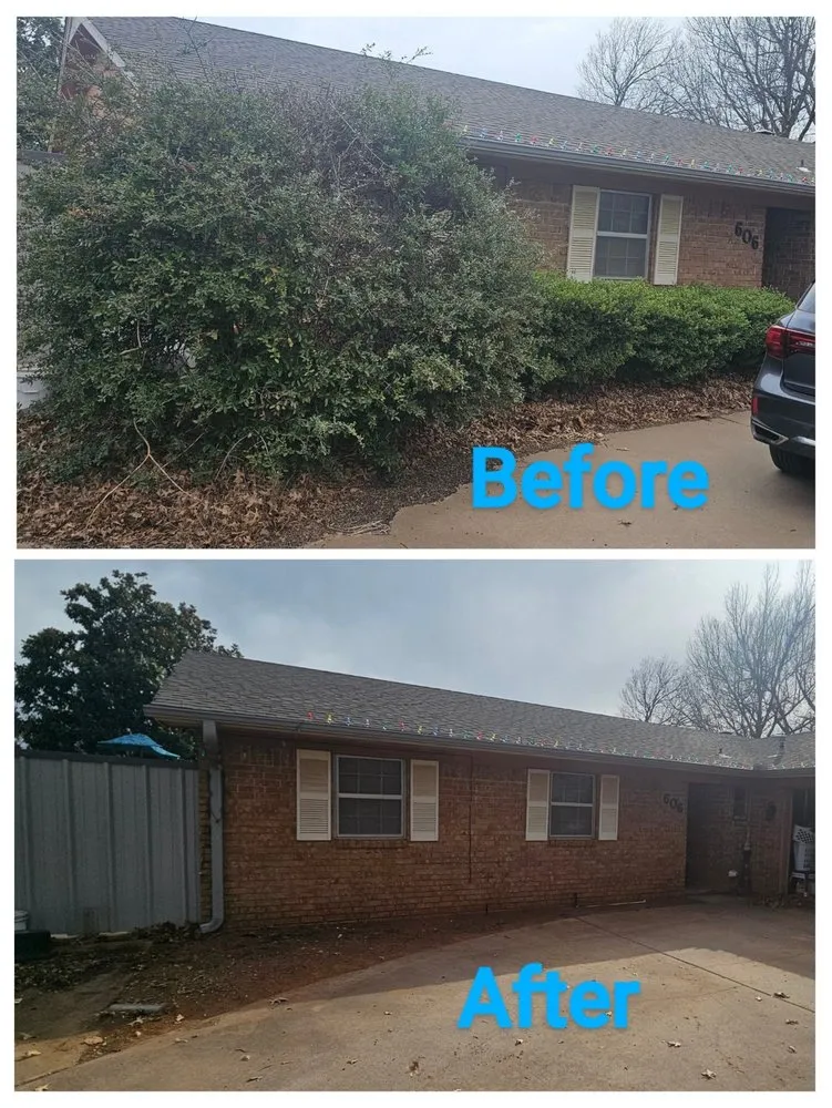 Professional yard cleanup service with custom design in Lawton, OK by Burlton Landscapes And Tree