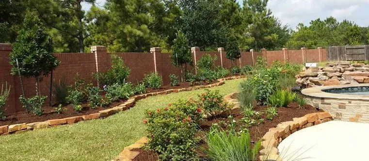 Expert garden landscaping for year-round maintenance in Houston, TX by Burns Landscaping