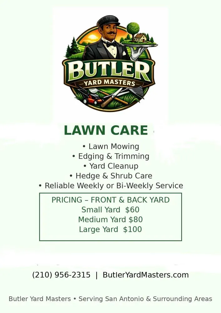 Trusted yard maintenance for year-round maintenance in San Antonio, TX by Butler Yard Masters