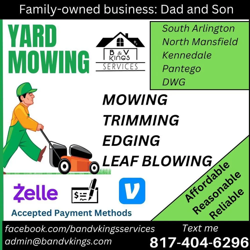 Reliable lawn mowing service experts serving Arlington, TX - B&V Kings Services