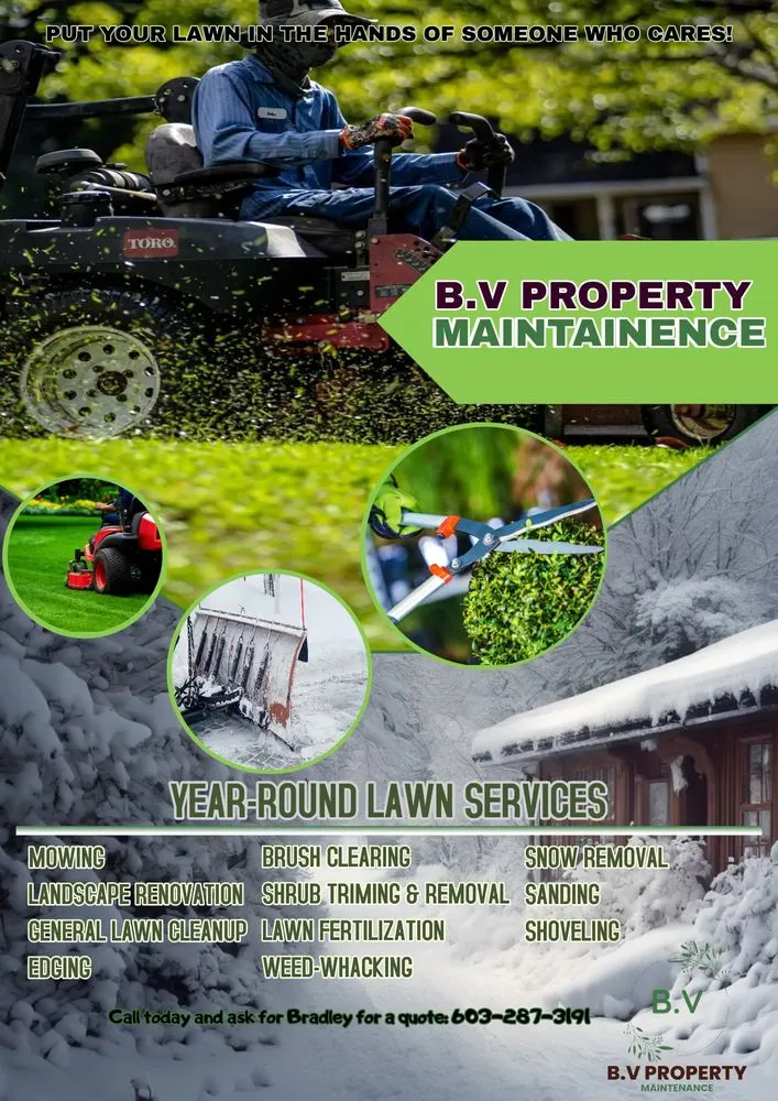 Custom landscape installation in Claremont, NH by BV Property Maintenance