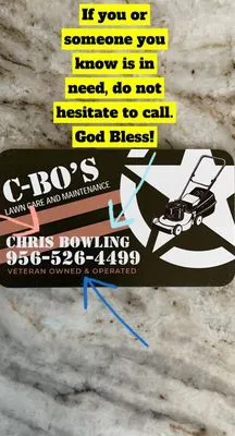 C-Bo’s Lawncare and Maintenance Logo
