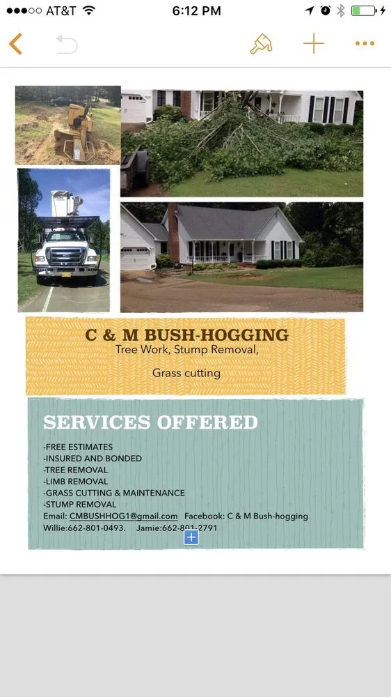 Reliable yard maintenance in Oxford, MS by C &M BUSH-HOGGING