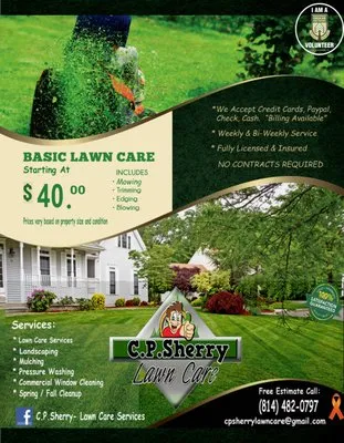 C P Sherry Lawn Care Services Logo