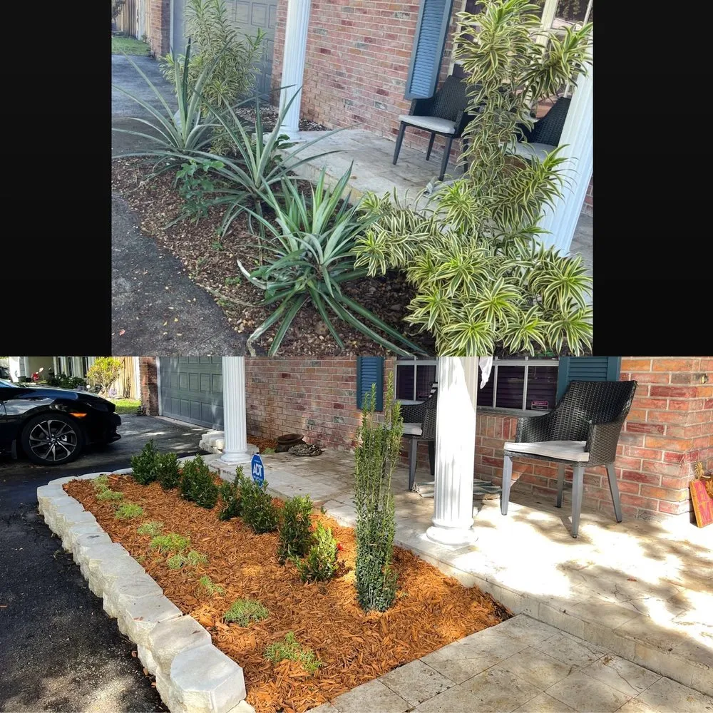 Local landscape installation with custom design in Hallandale Beach, FL by C S Designer Landscaping