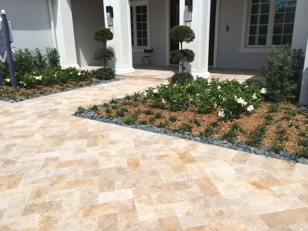 Local landscape installation with custom design in Deerfield Beach, FL by Cabo Brick and Stone