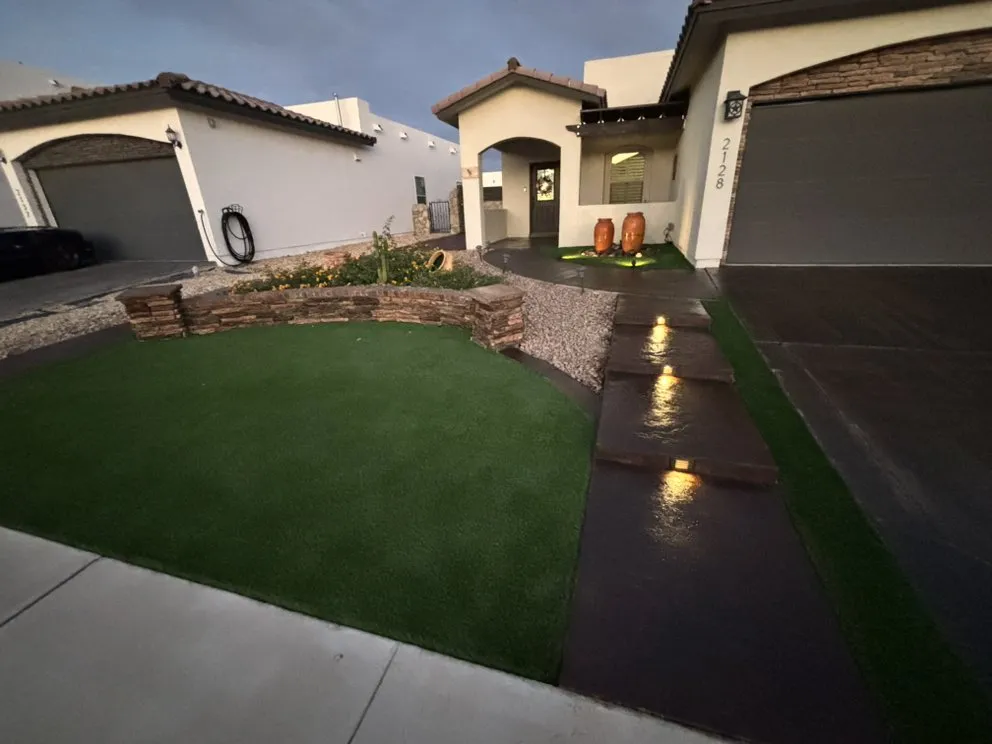 Custom garden landscaping with custom design across El Paso, TX - California Concrete and Landscape