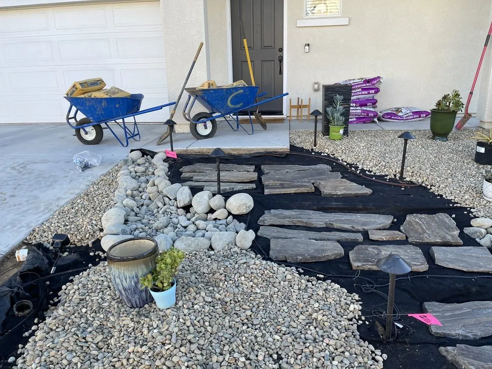 Custom landscape installation in Elk Grove, CA by California Landscaping & Design
