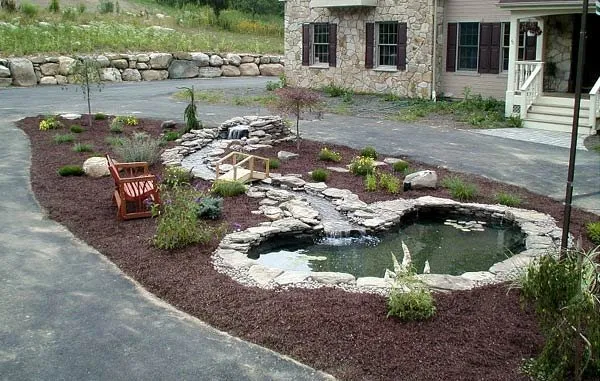 Custom outdoor landscaping in Newburgh, NY by California Water Gardens