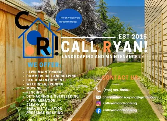 Call Ryan Landscaping & Maintenance Logo