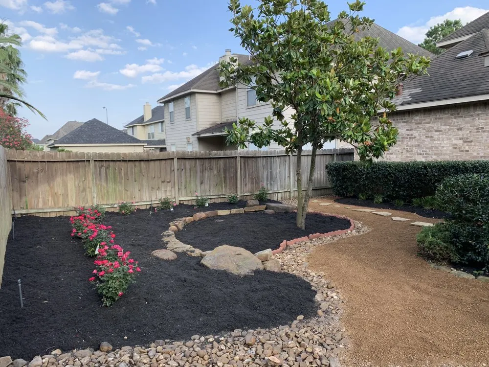 Custom garden landscaping with custom design across Cut and Shoot, TX - Camerino Landscaping