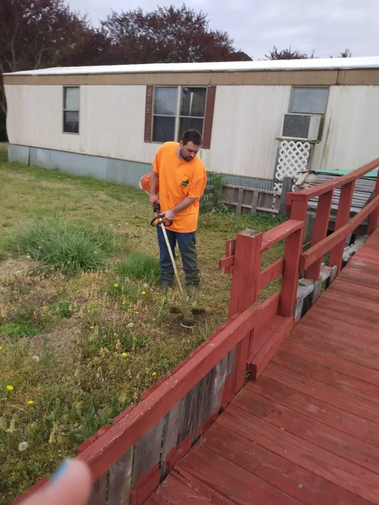 Professional landscape installation with custom design across Washington, NC - Cameron hank landscaping yard clean up