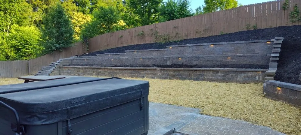 Professional landscape installation in Kingsport, TN by Cantu Construction