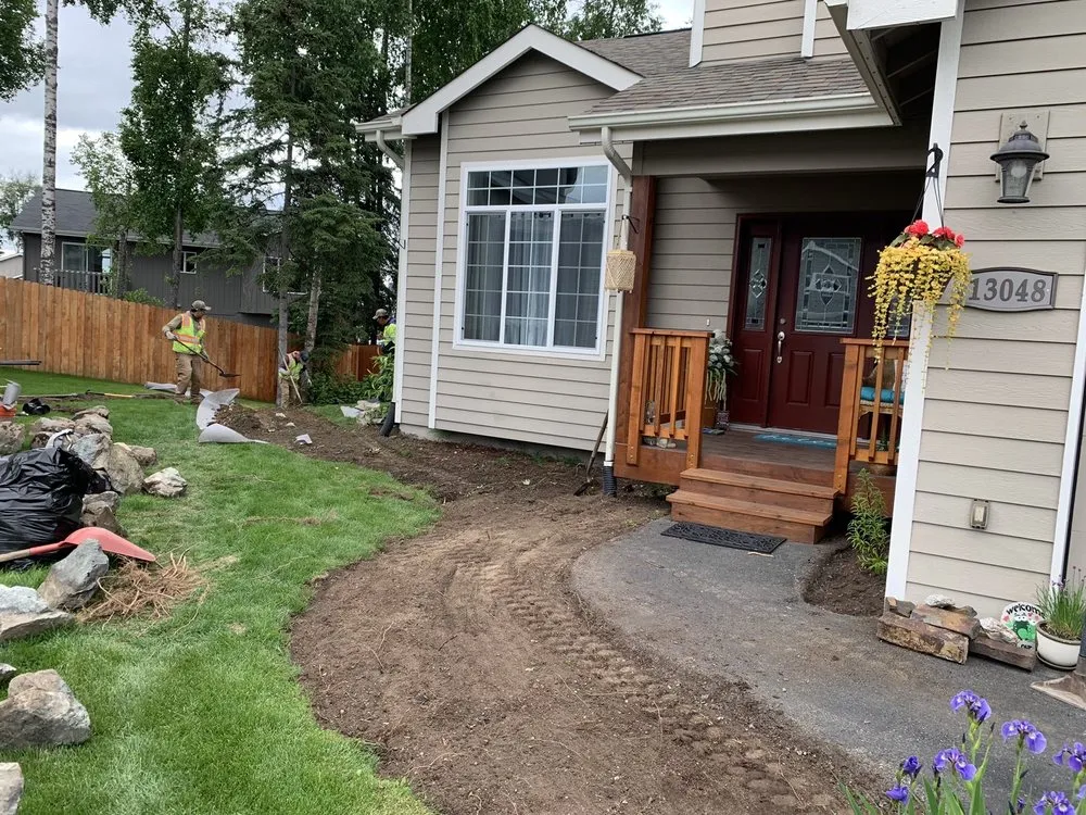 Custom landscape installation for beautiful yards in Anchorage, AK by Cardenas Landscaping Service