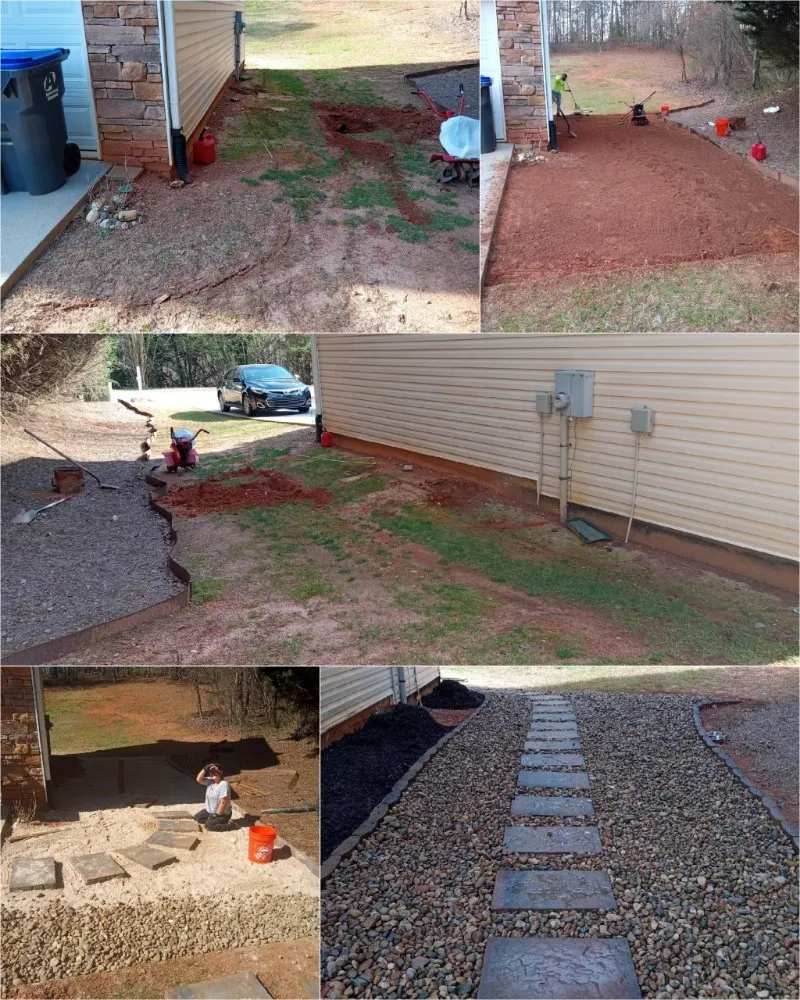 Custom outdoor landscaping with custom design in Sugar Hill, GA by Caring Neighbor Landscaping