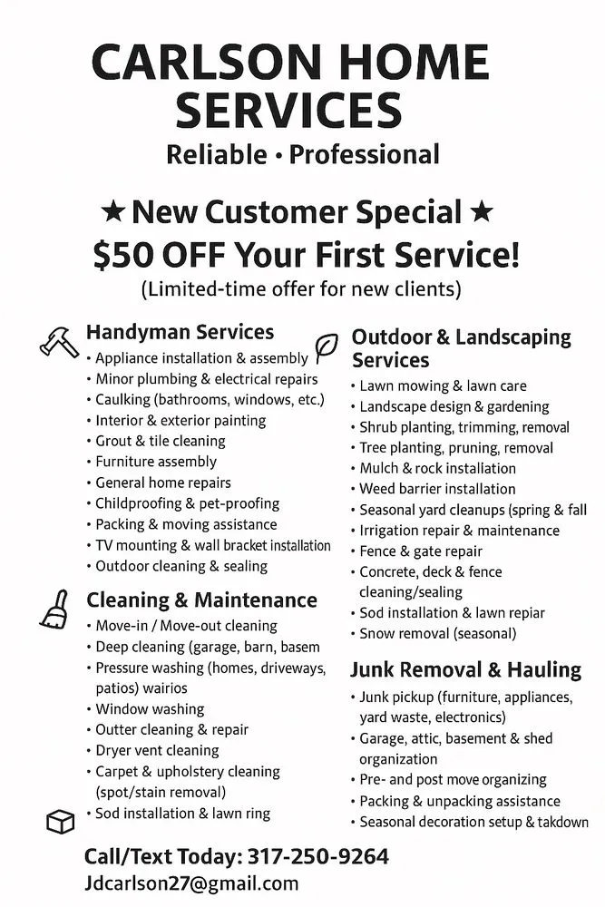 Local yard maintenance in Indianapolis, IN - Carlson Home Services