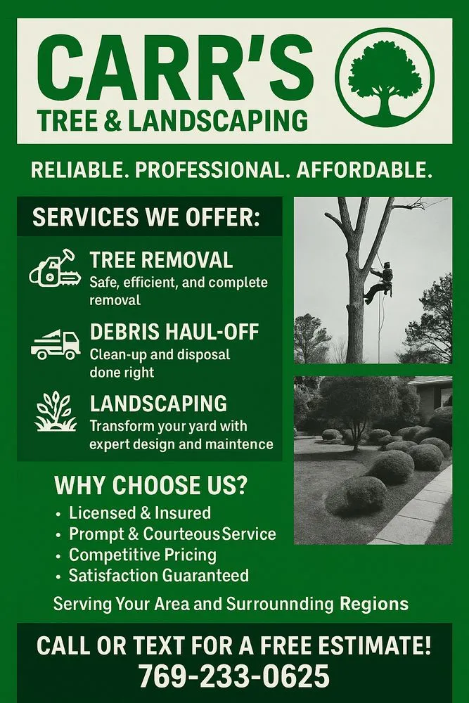 Affordable residential landscaping in Brandon, MS by Carr’S Tree Removal & Landscaping