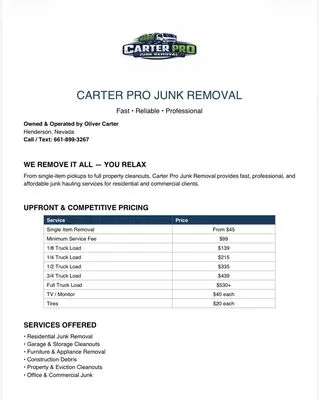 Carter Pro Junk Removal Logo