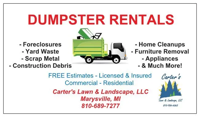 Local outdoor landscaping for residential properties in Saint Clair, MI by Carters Landscaping & Dumpster Rental