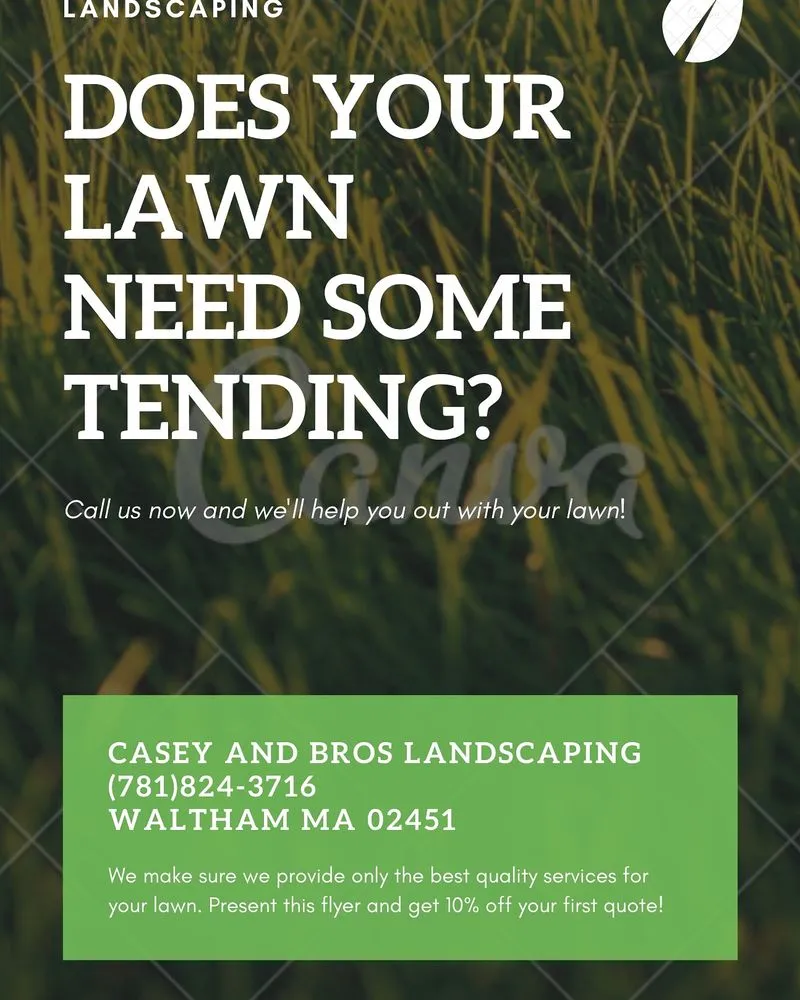 Local lawn mowing service with custom design in Waltham, MA by Casey And Bros Landscaping