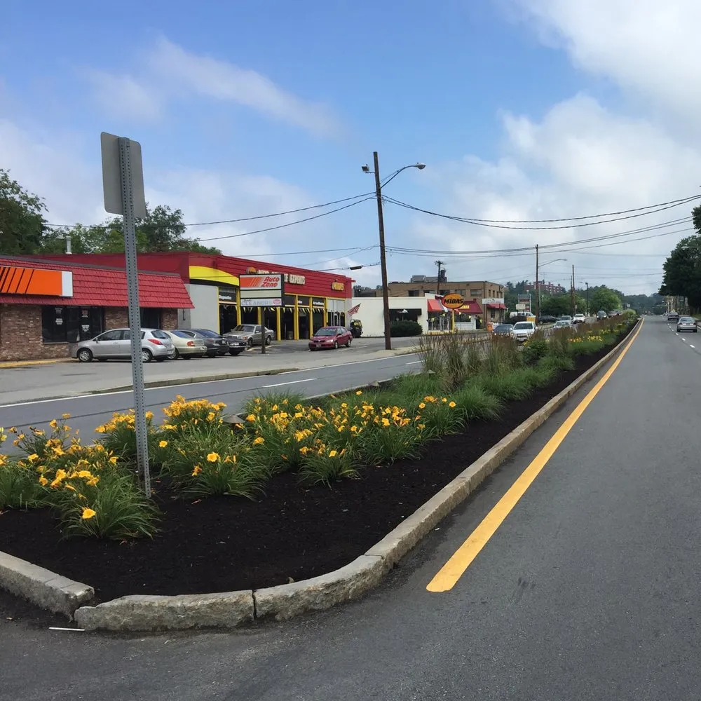 Custom residential landscaping in Woburn, MA by Cassidy Landscaping & Masonry