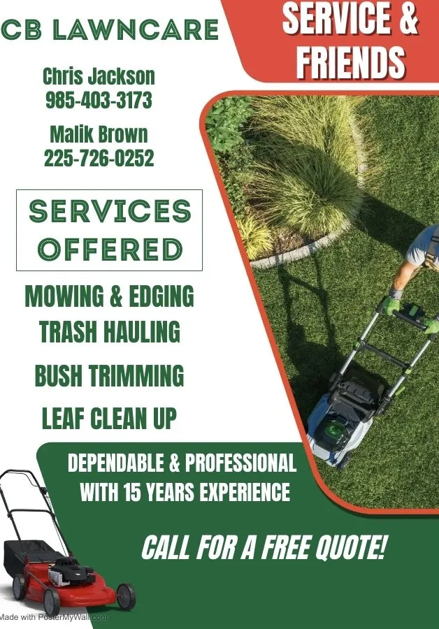 Top-rated yard cleanup service in Hammond, LA by CB Lawncare Service