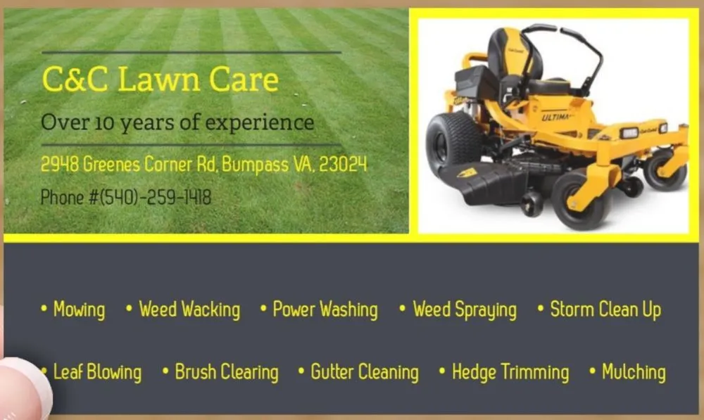 Expert lawn mowing service in Bumpass, VA by C&C Lawn Care