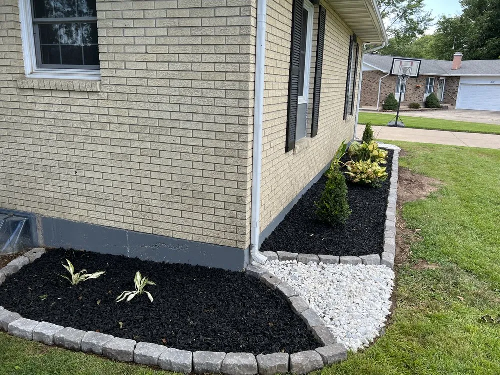 Custom garden landscaping for homes in Chaffee, MO by C&C Lawns