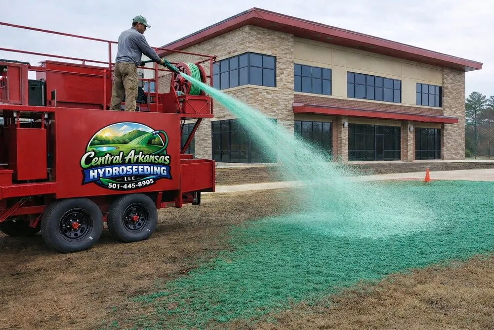Local landscape installation in Hot Springs, AR by Central Arkansas Hydroseeding