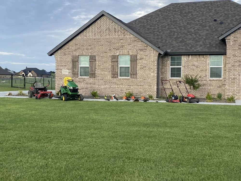 Professional yard cleanup service for residential properties in Sanger, TX by Champion Landscaping