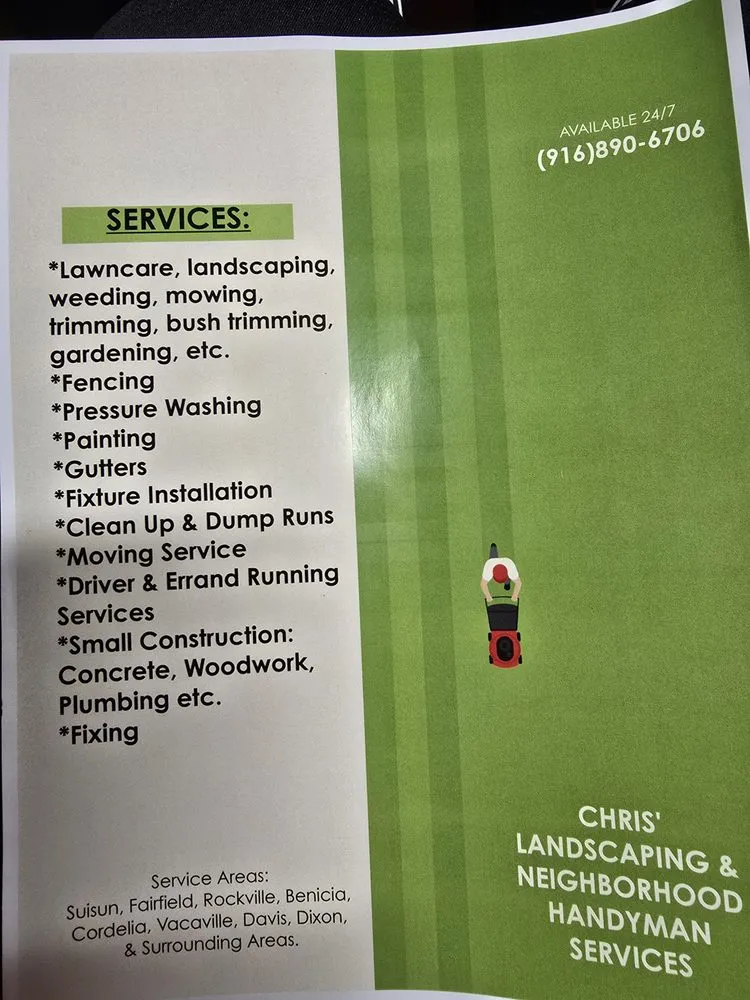 Expert landscape design near you across Fairfield, CA - Chris Landscaping & Neighborhood Handyman Services