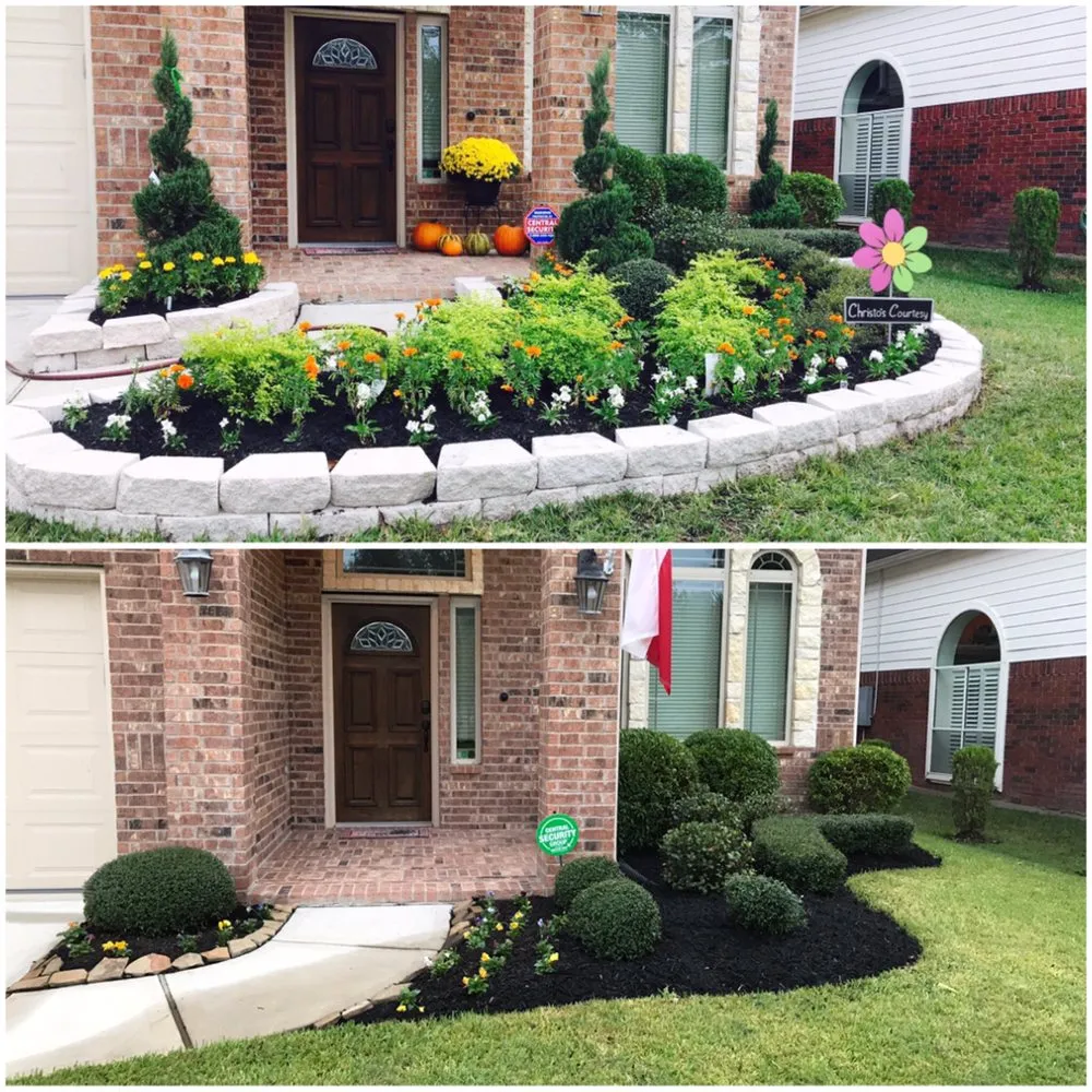 Custom landscape installation for residential properties in Houston, TX by Christo's Courtesy Lawn and Landscape Services