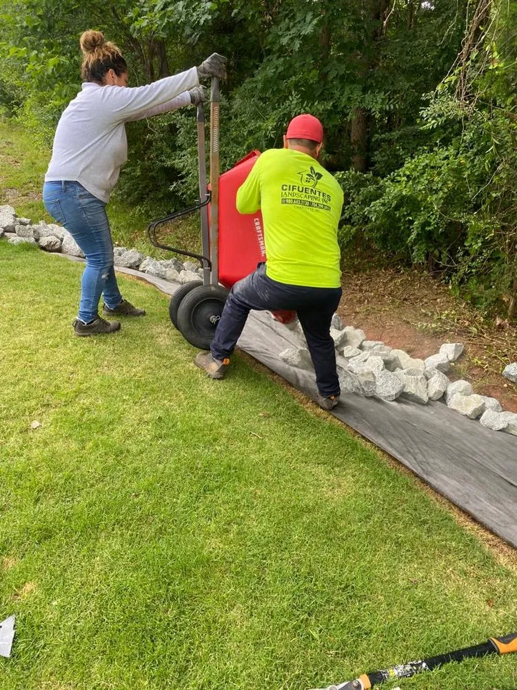 Professional landscape installation in Charlotte, NC by Cifuentes Landscaping