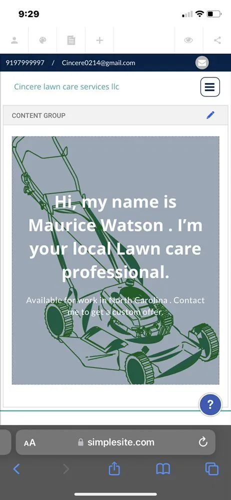 Custom lawn mowing service with custom design in Selma, NC by Cincere Lawn Care Services