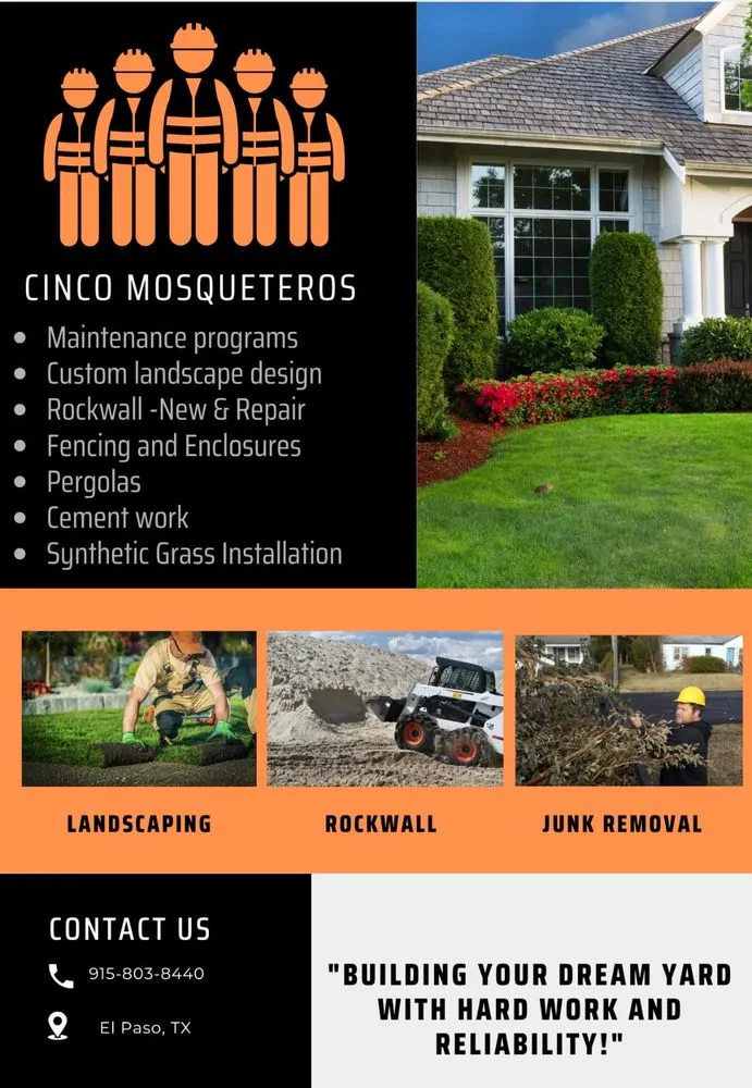 Custom landscape design with custom design in El Paso, TX by Cinco Mosquetero