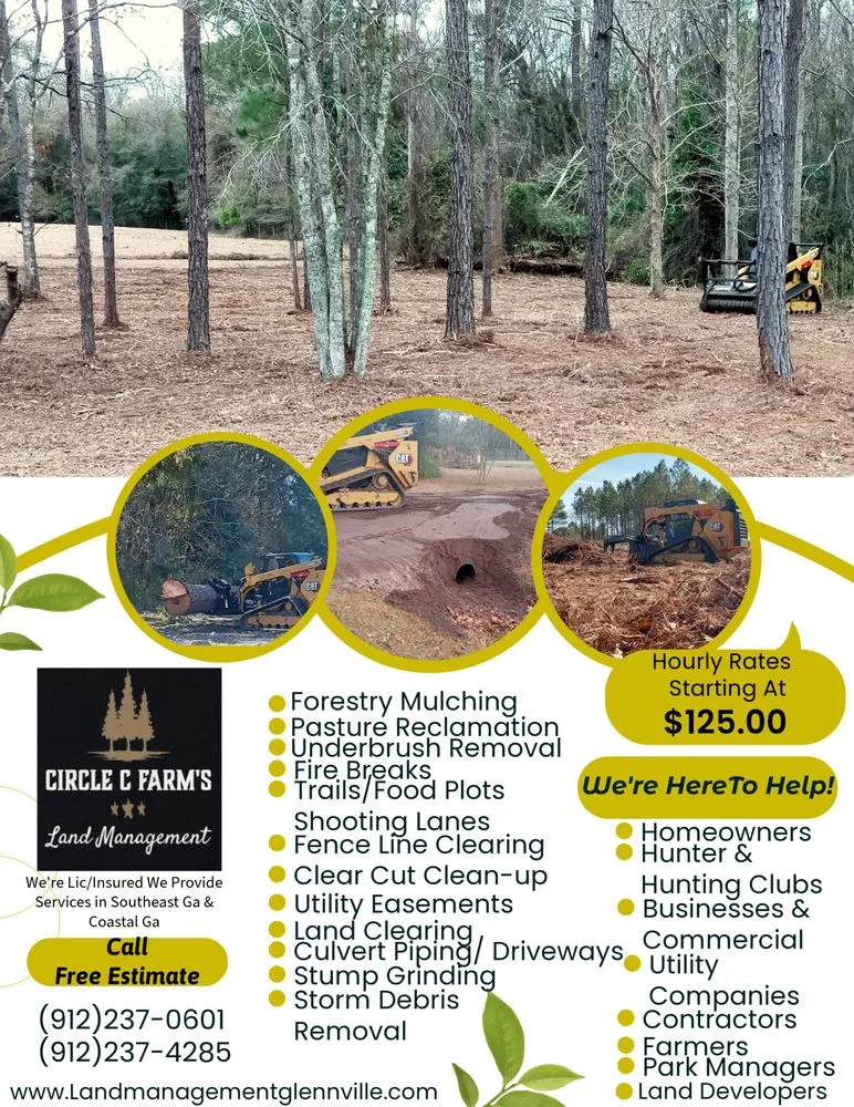 Local landscape installation in Glennville, GA by Circle C Farms Land Management
