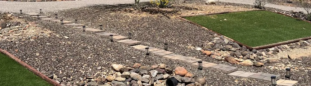 Custom landscape installation with custom design in El Mirage, AZ by Cisco Landcare