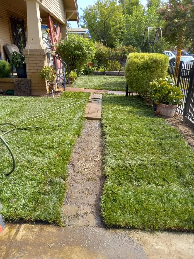 Custom outdoor landscaping for residential properties in Stockton, CA by CJ Kickgrass Lawn Service