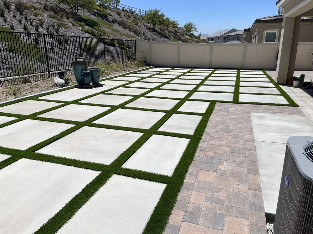 Custom landscape installation in Rosamond, CA by Classic Curb