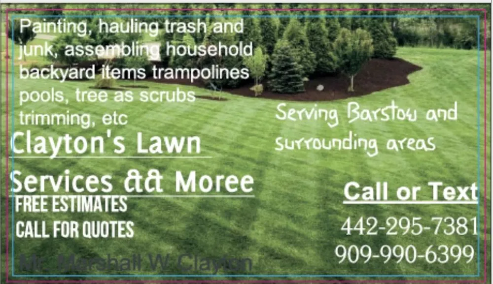 Affordable landscaping services in Barstow, CA - Clayton’s Lawn Service && Moree