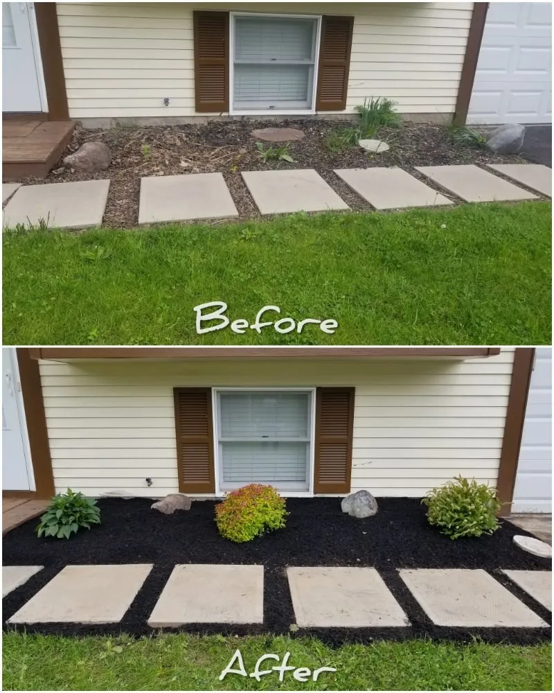 Custom landscape installation in Oswego, NY - Clean Cut Lawns & Snowplowing