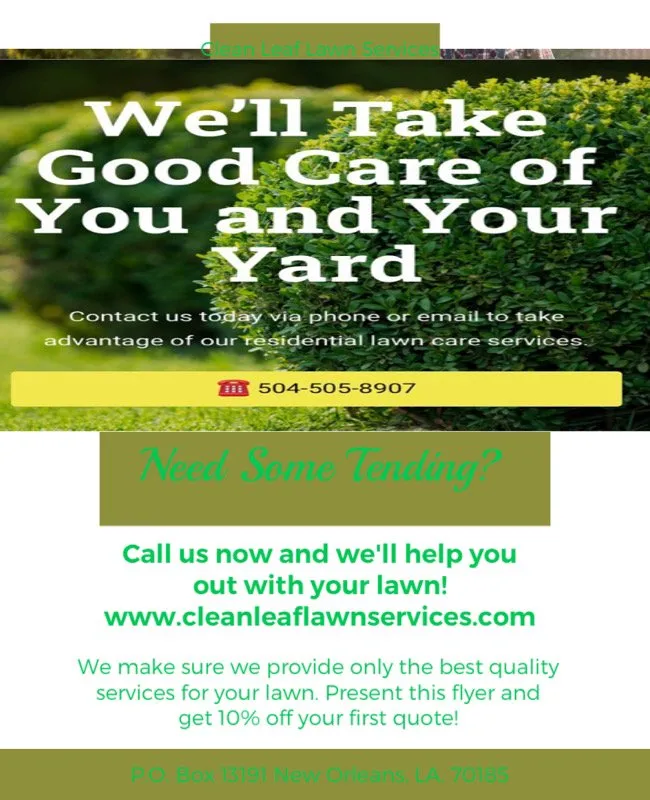 Expert lawn mowing service in New Orleans, LA by Clean Leaf Lawn Services